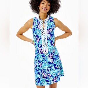 Lilly Pulitzer Jane Shift Dress Corsica Blue Turtle Villa Size 0